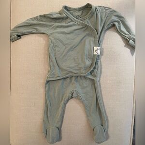 Bonsie Skin to Skin Babywear Footie- Light Green 0-3 months